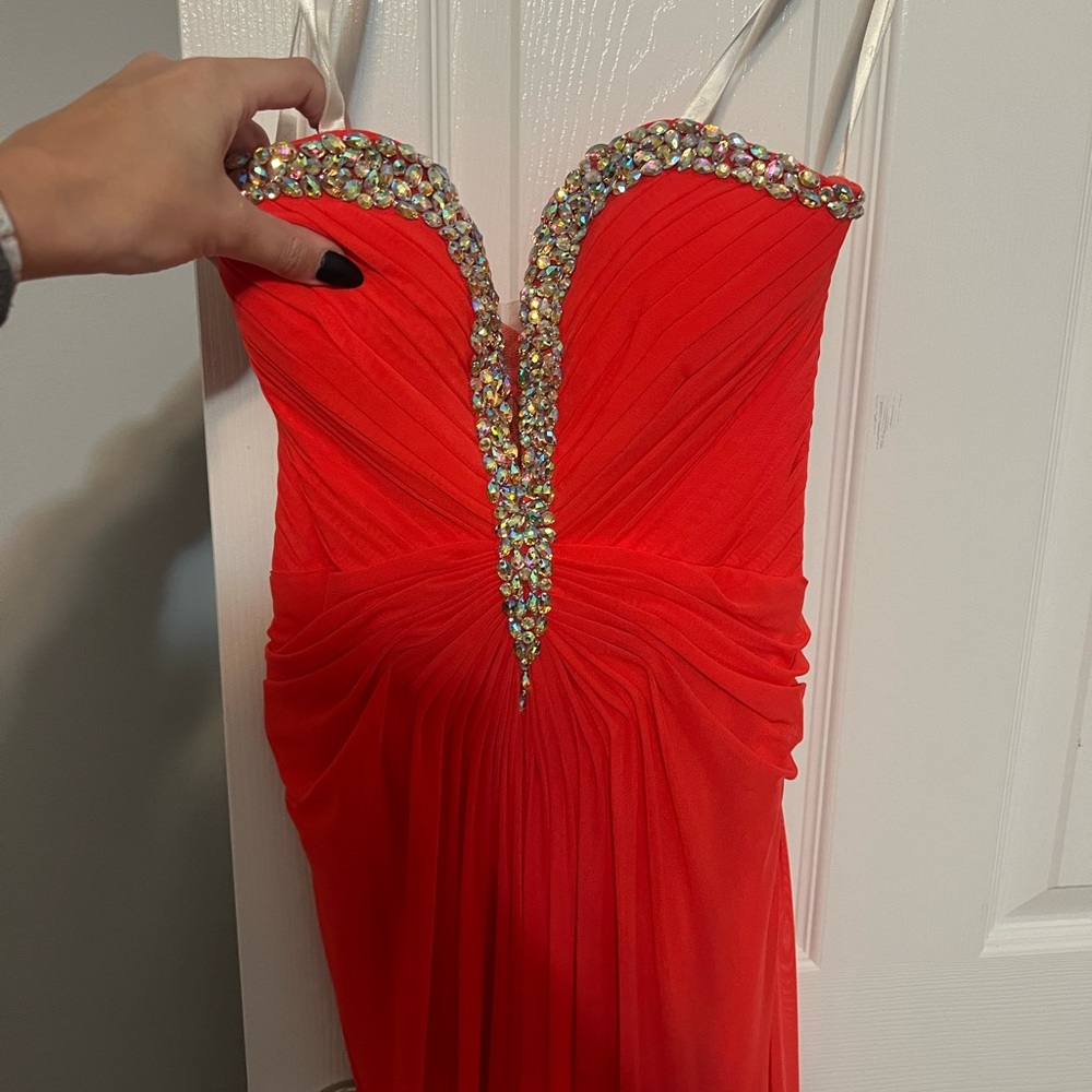 Prom dress JVN by Jovani size 6 fusia Red Orange